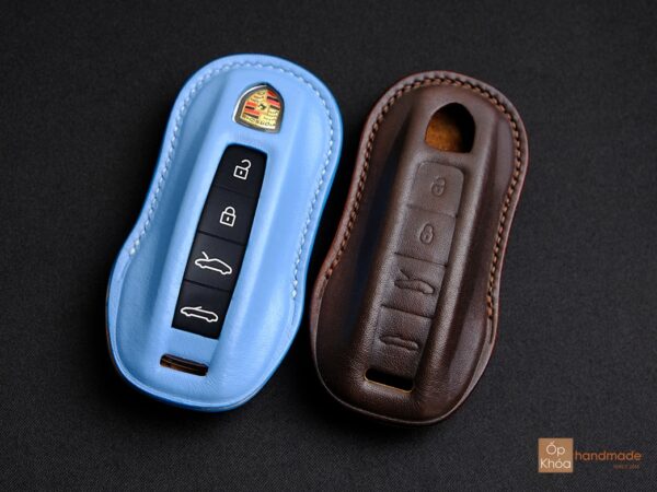 Bao da chìa khóa Porsche 911 hở nút và kín nút bấm