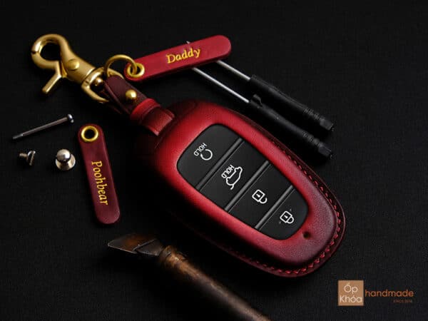 Bảo về chìa khóa Santafe với bao da chìa chìa khóa