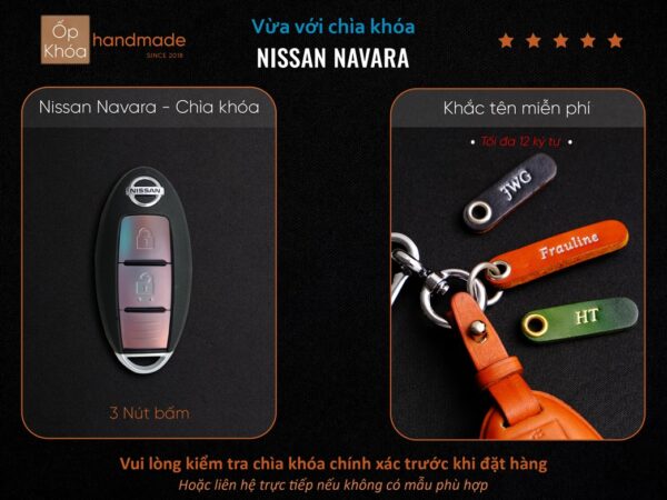 Chìa khóa phù hợp với bao da chìa khóa Nissan Navara