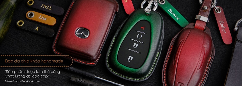 Banner bao da chìa khóa handmade