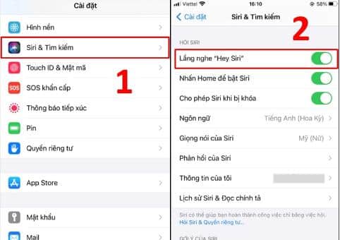 Bấm vào cài đặt của Iphone