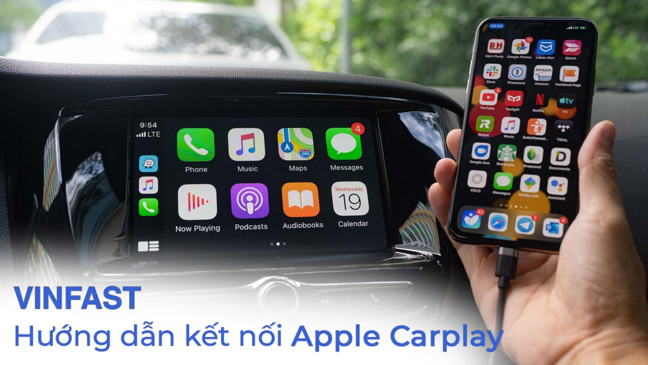Cách kết nối iphone với ô tô Vinfast bằng Apple Carplay