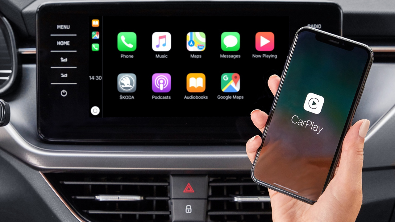 Giao diện Apple CarPlay hiển thị trên màn hình trung tâm của Hyundai Accent sau khi kết nối thành công Giao diện Apple CarPlay hiển thị trên màn hình trung tâm của Hyundai Accent sau khi kết nối thành công