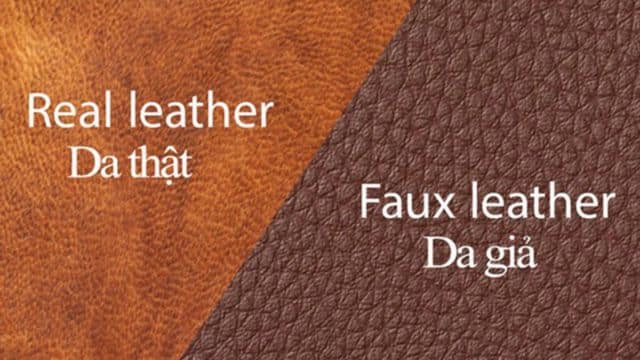 Bao da da bò thật vs Da PU