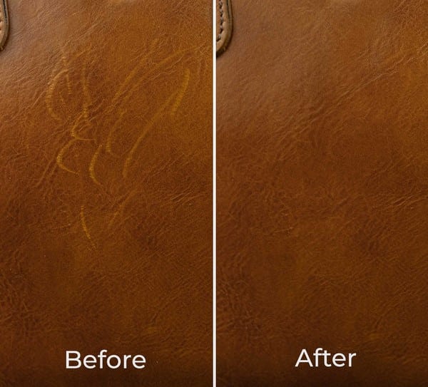 Nhiệt lượng và dầu từ bàn tay người là "kem dưỡng" hiệu quả nhất để xử lý các vết xước nhẹ trên da thuộc thảo mộc.