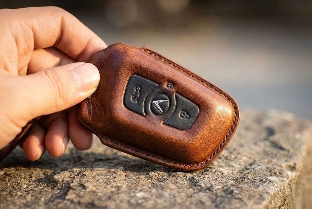 Bao da handmade ôm khít và bảo vệ chìa khóa VinFast Lux A