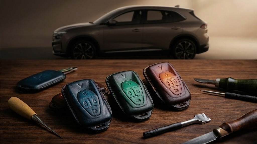 Bộ sưu tập bao da chìa khóa VinFast handmade cao cấp đa dạng màu sắc cho VF3 đến VF9.