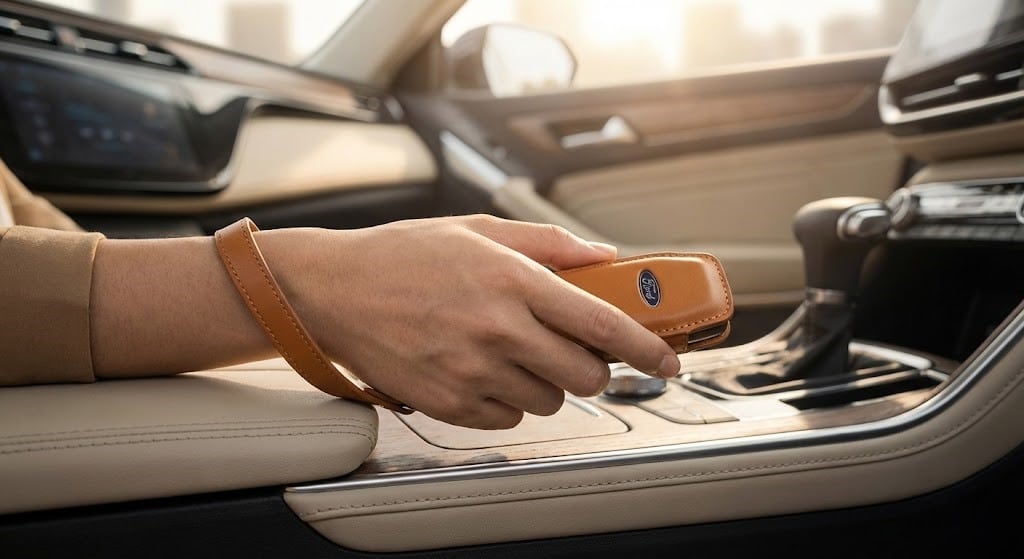 Dây đeo da bò thật cho chìa khóa Ford Territory