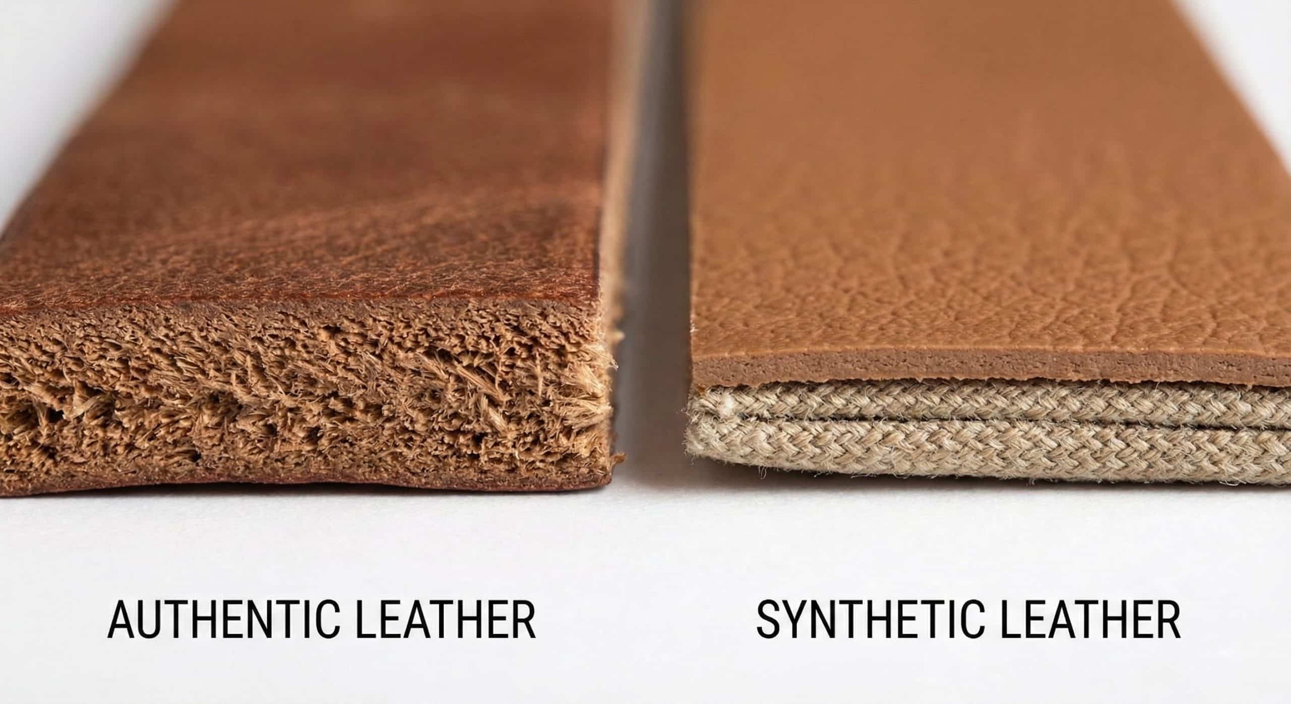 Mặt cắt da thật là khối liên kết xơ sợi, không phân lớp như da công nghiệp