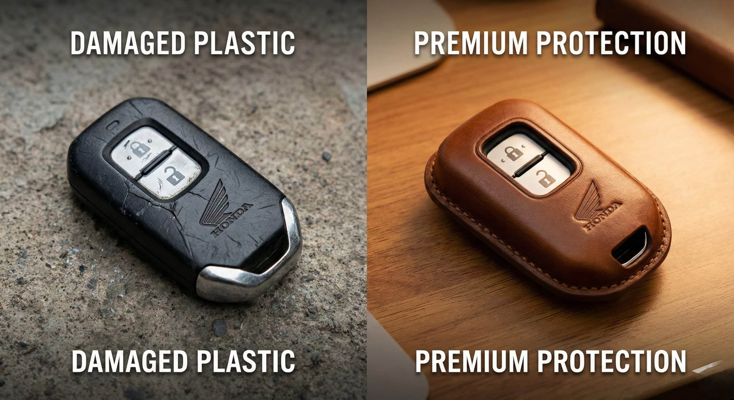 "Áo giáp" da thật giúp bảo vệ mạch điện tử Smartkey khỏi va đập và trầy xước.