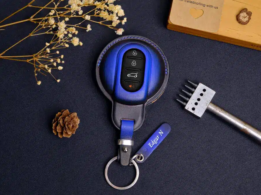 Bao da chìa khóa Mini Cooper handmade thời trang cho cả nam và nữ