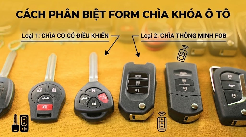 cách phân biệt form chìa khóa ô tô