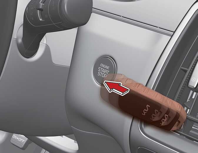 Dí sát phần đầu smartkey vào nút Start/Stop để ăng-ten nhận diện chip từ và khởi động động cơ.