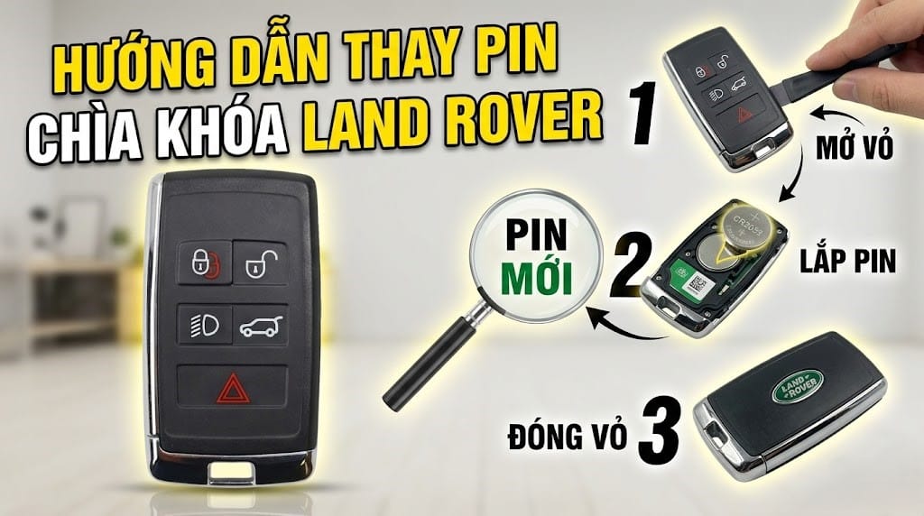thay pin chìa khóa landrover