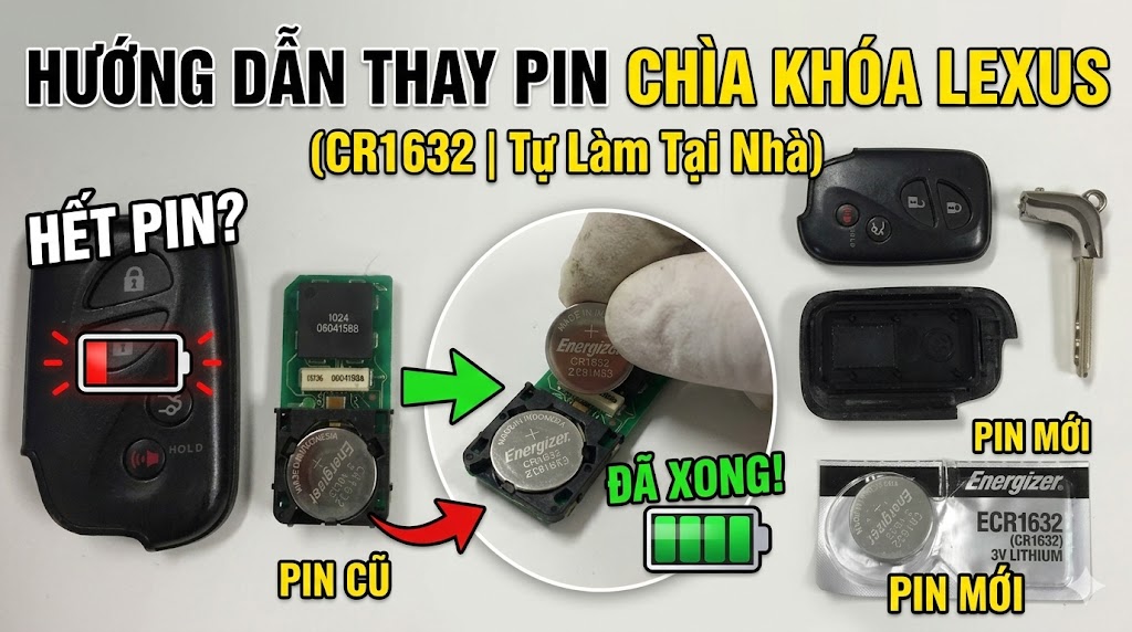 thay pin chìa khóa lexus