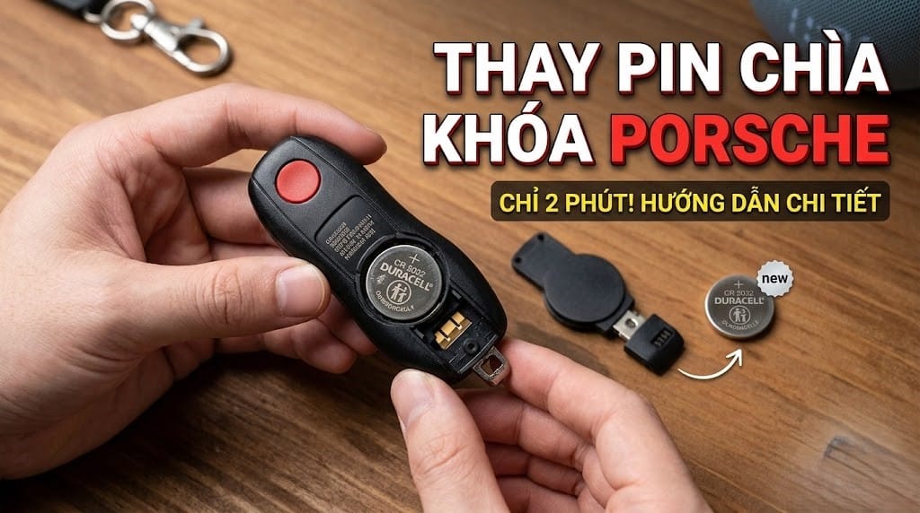 thay pin chìa khóa porsche