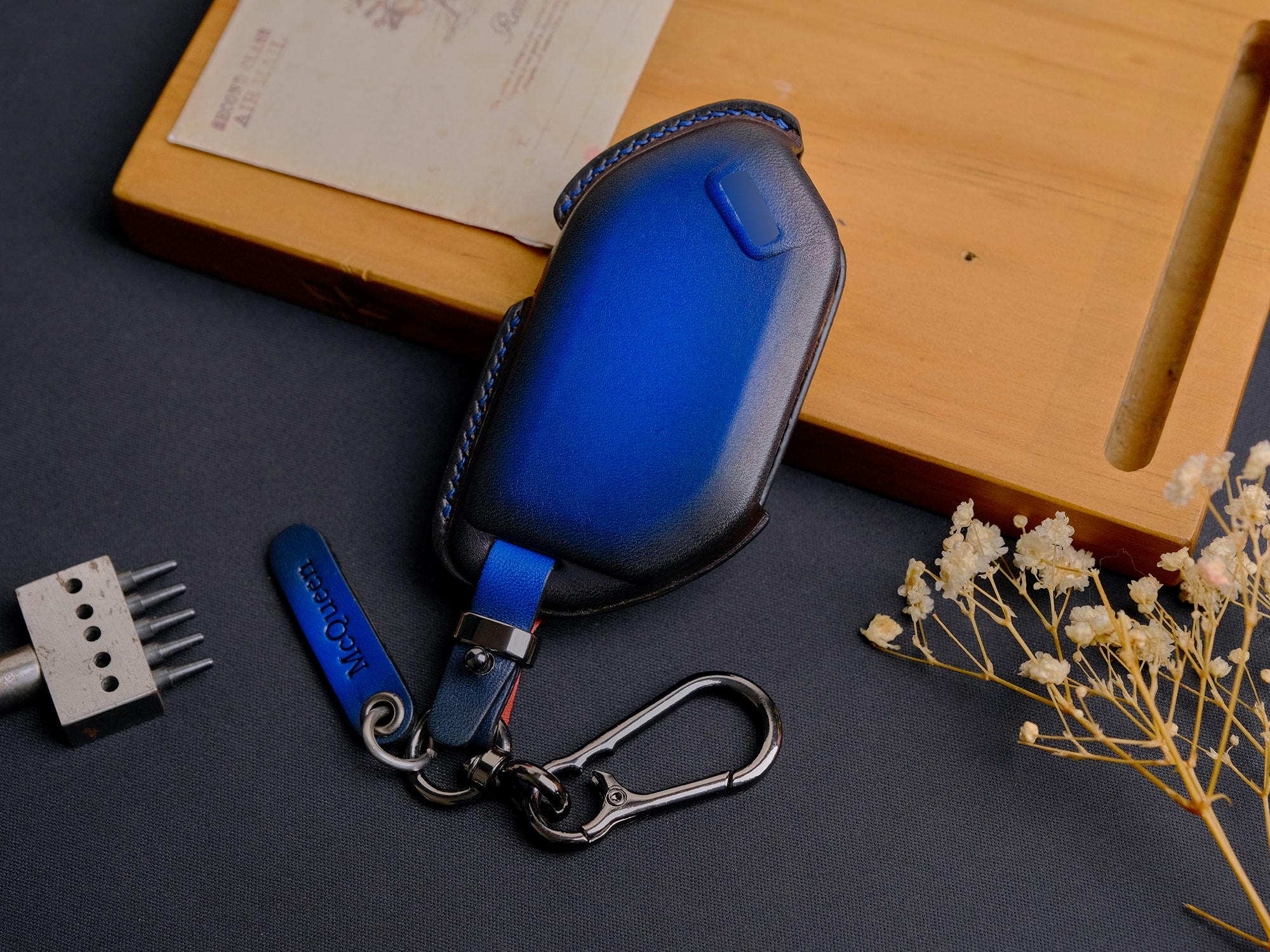 Bao da chìa khóa handmade màu nâu ôm đúng form smartkey