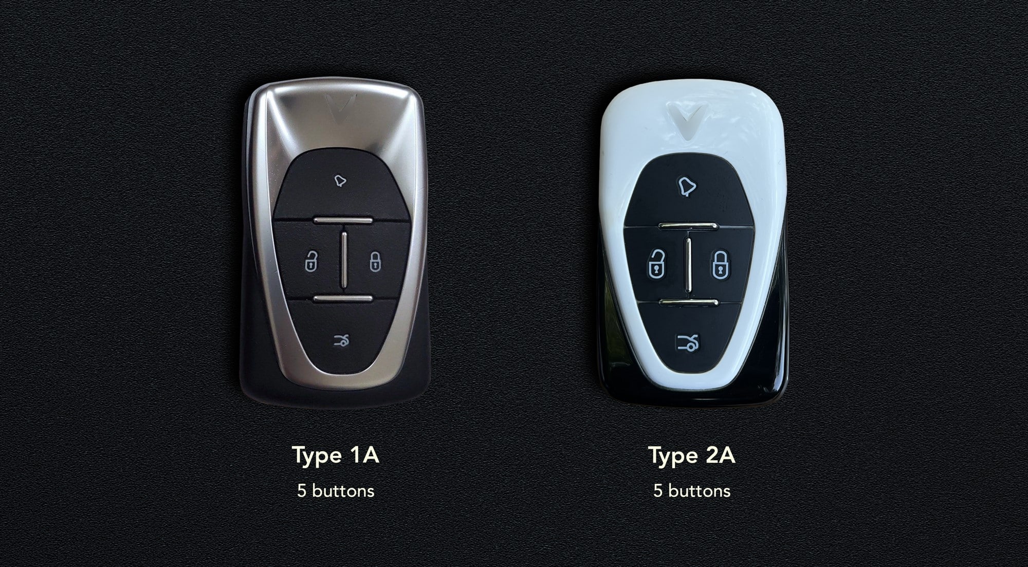 Chi tiết viền và nút bấm trên chìa khóa VinFast để nhận biết khác biệt form