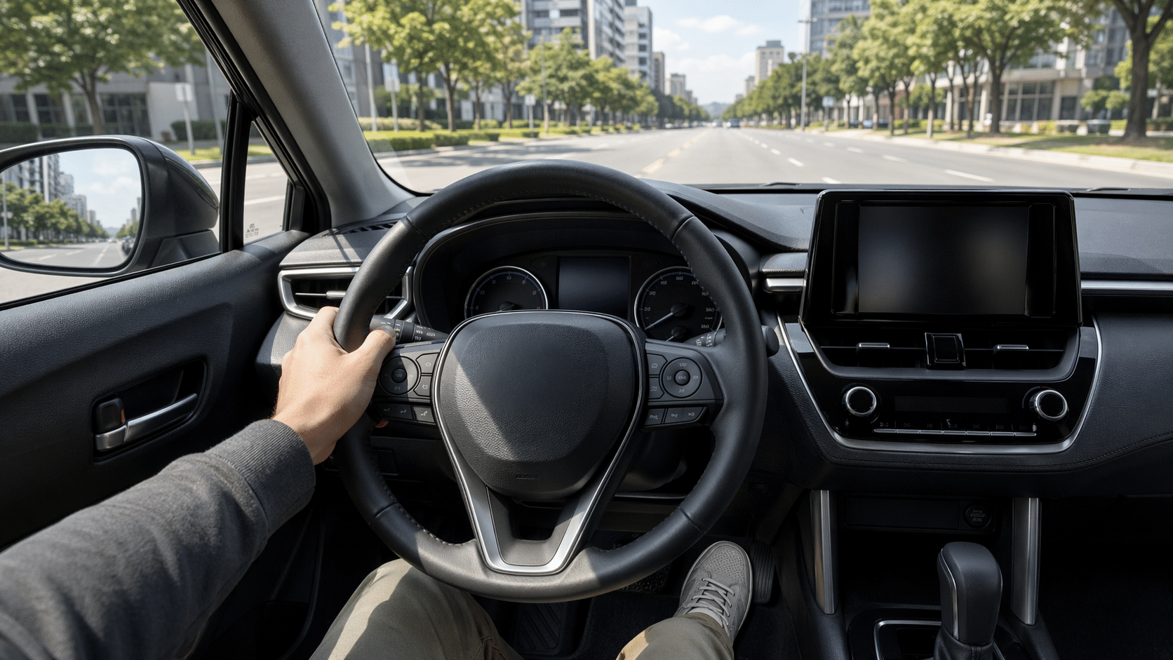 Người lái Toyota Cross Hybrid điều khiển xe nhẹ nhàng với nhịp chân ga ổn định.