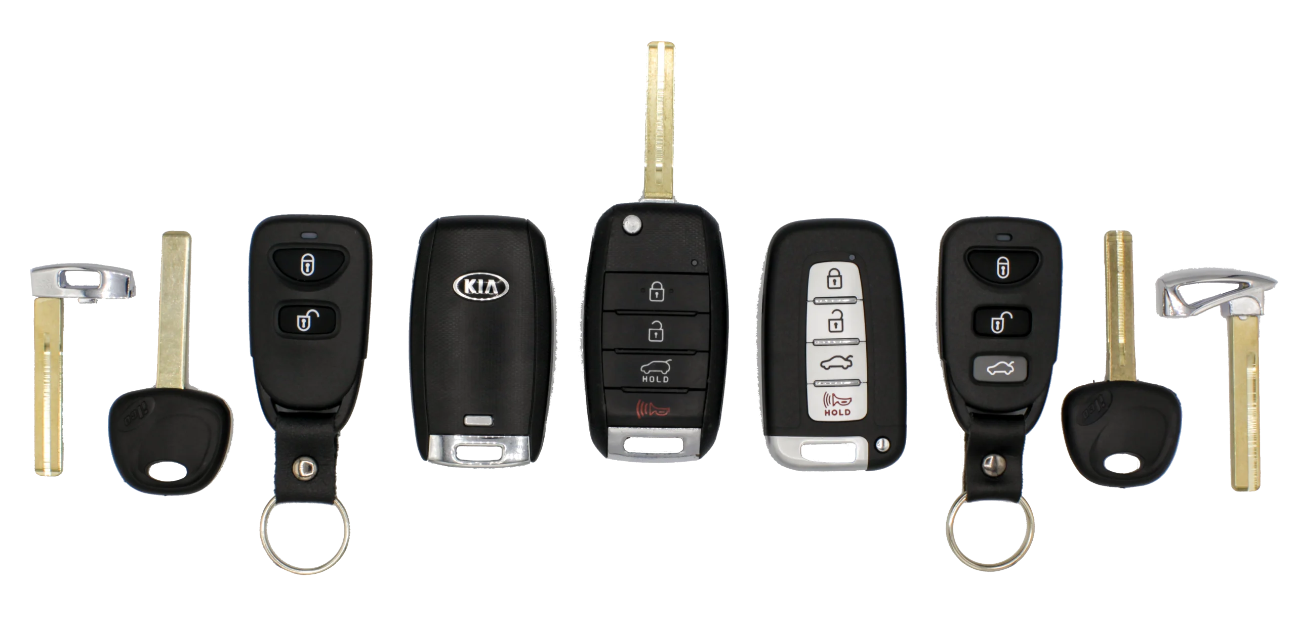 Nhiều chìa khóa ô tô đặt cạnh nhau để so sánh form