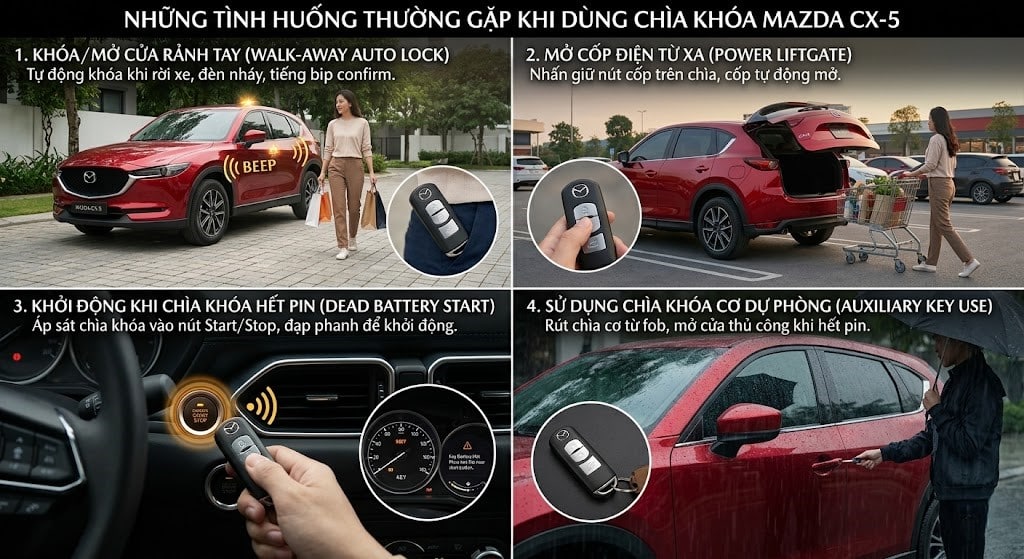 Những tình huống thường gặp khi sử dụng chìa khóa Mazda CX-5