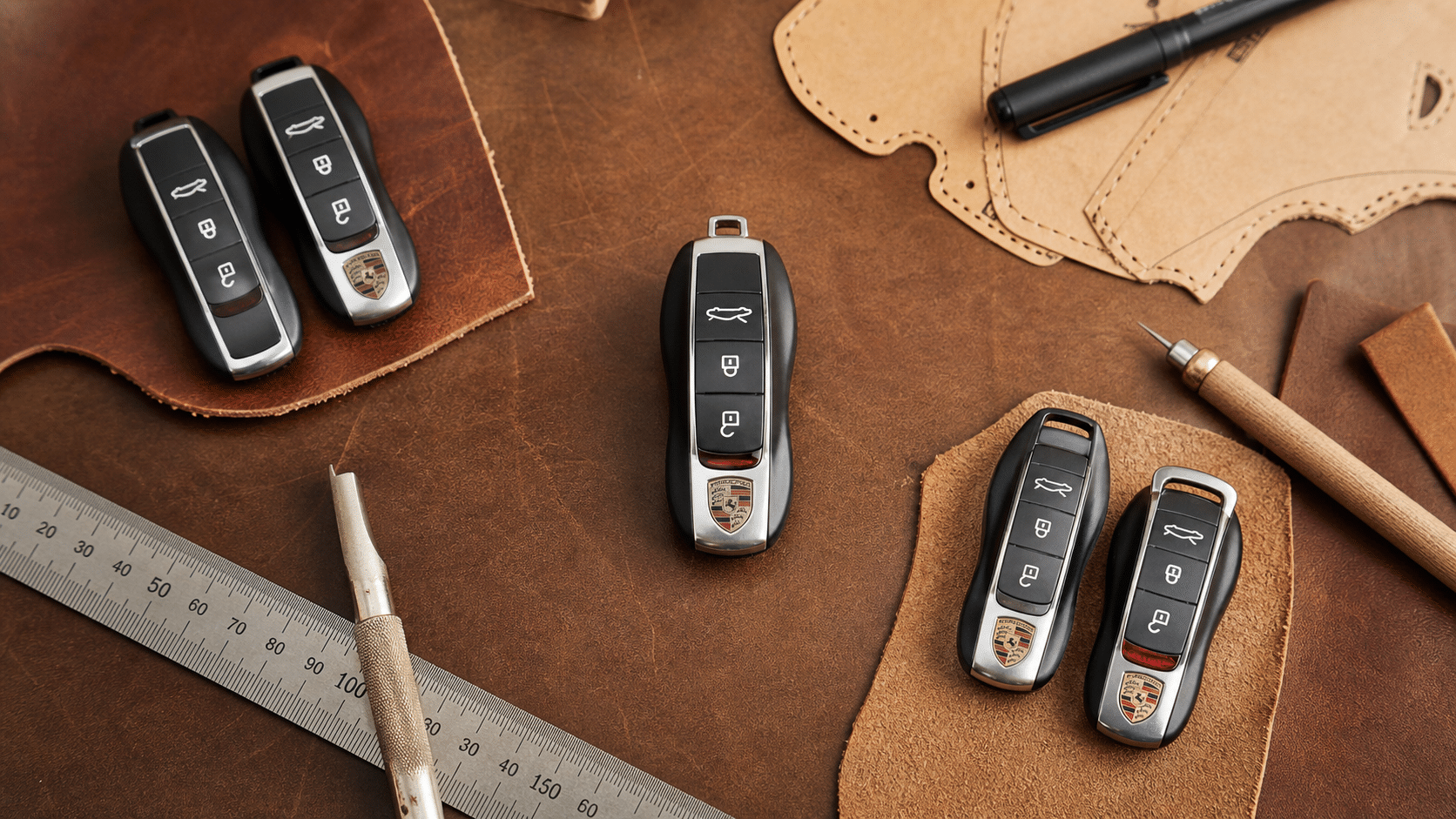 Check form chìa Porsche Macan Cayenne Panamera trước khi đặt bao da