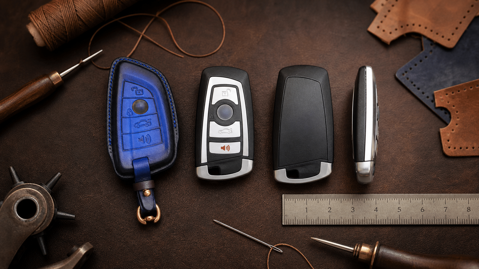 bao da chìa khóa BMW đúng form chìa thường và Display Key