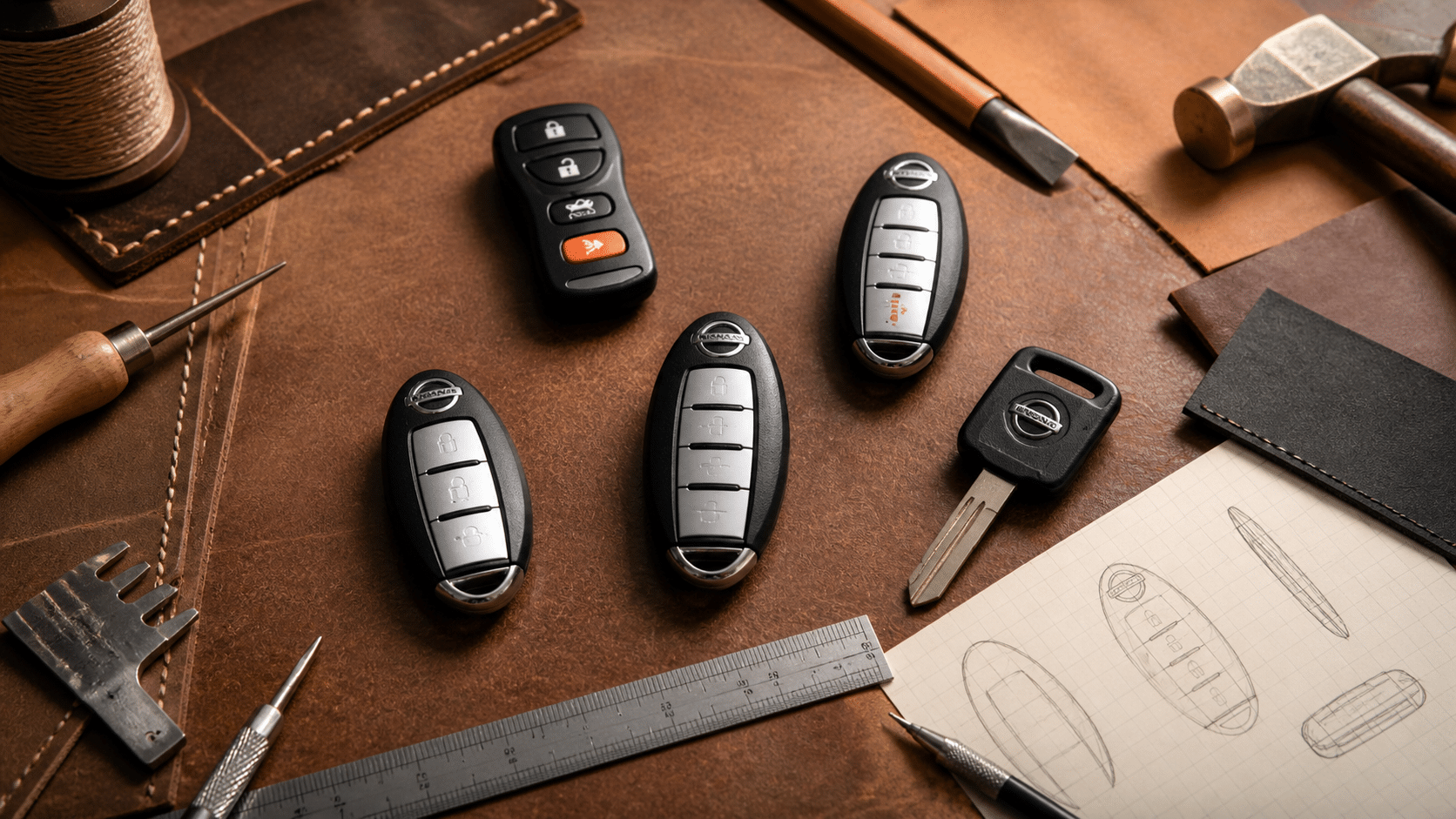 nhận biết nhanh form chìa khóa Nissan trước khi đặt bao da