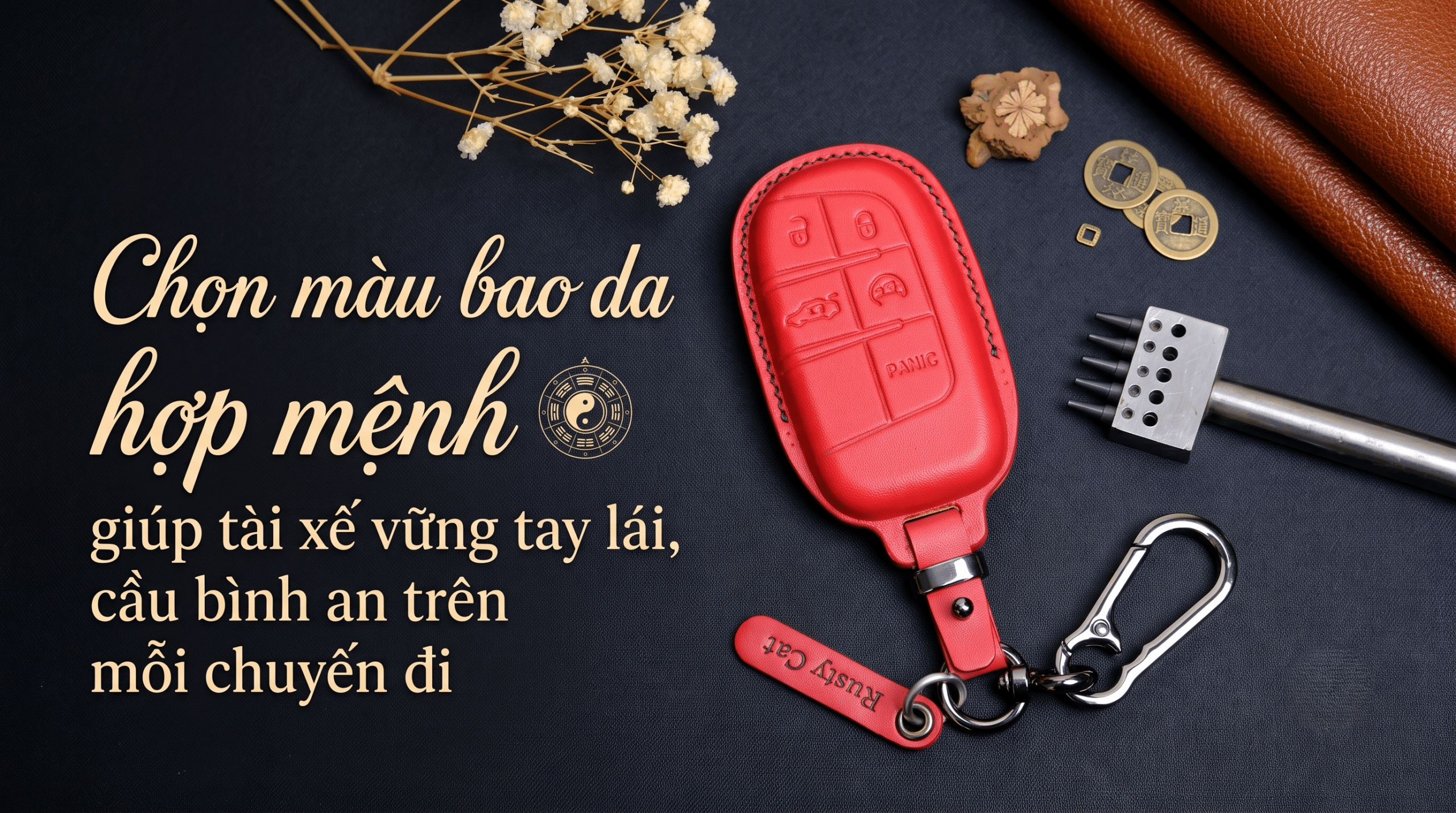 Chọn màu bao da hợp mệnh giúp tài xế vững tay lái, cầu bình an trên mỗi chuyến đi.